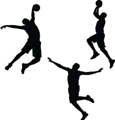 Elite Basketball Players silhouette - Vibrant Basketball Players Artwork