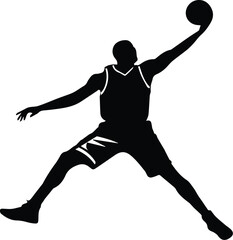 Elite Basketball Player silhouette - Vibrant Basketball Player Artwork