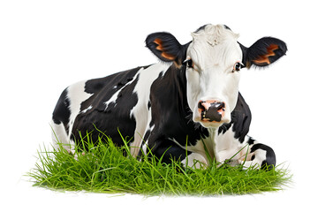 Holstein cow, 5 years old, standing against white background