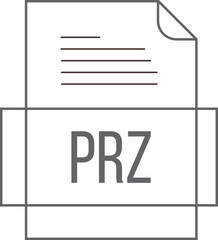 PRZ File icon crisp thick outline sharp corners