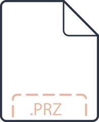 Obraz premium PRZ File icon deep rounded outline