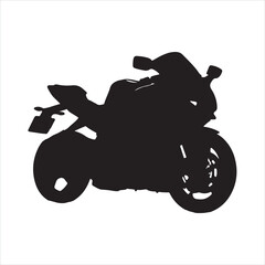 motorcycle sport bike Silhouette white background
