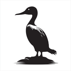 loon silhouette vector illustration silhouette white background
