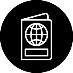 Passport Vector Line White Circle Black