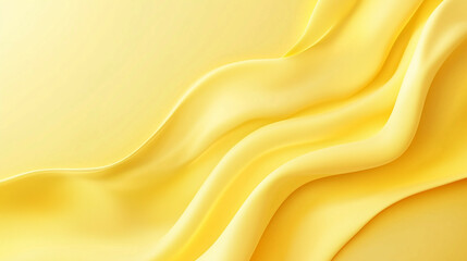 Fototapeta premium Yellow Flowing Fabric Background with Soft Waves in Smooth Texture