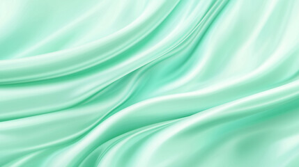 Abstract Mint Green Wavy Fabric Texture Background With Smooth Flowing Lines Creating A Fresh And Calming Ambiance