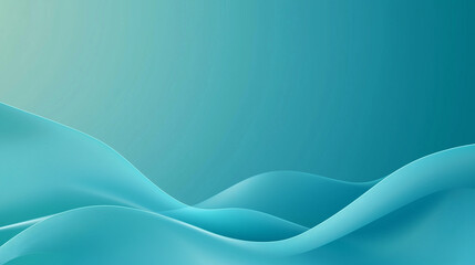 Abstract Turquoise Waves With Flowing Lines And Soft Gradient Transitions In Calm Aqua Tones