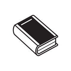 Book outline icon, line art logo, vector design.