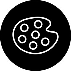 Palette Vector Line White Circle Black