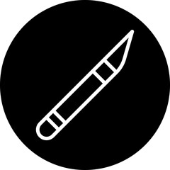 Art Knife Vector Line White Circle Black
