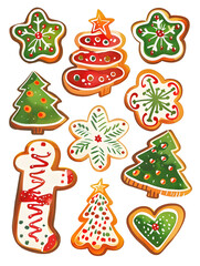 New Year and Christmas card, graphic advertising backgrounds in a doodle 2D illustrator style.