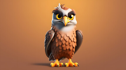 Obraz premium Hawk 3d cartoon style