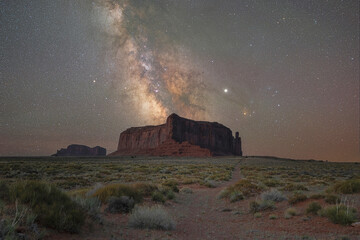 Milky Way over a Mesa Rock Formation in Monument Valley Arizona 