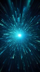 Naklejka premium Technology circle neon glowing abstract graphic poster background