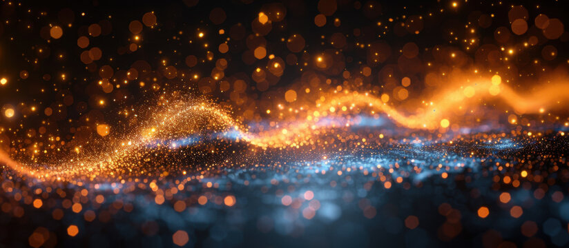 Abstract Golden and Blue Lightscape