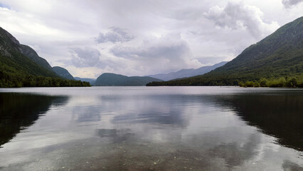 Bohinj lake in bright spring day, Slovenia