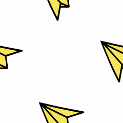 Naklejka premium Abstract vector pattern with school supplies for Back to school. Hand drawn doodle. 