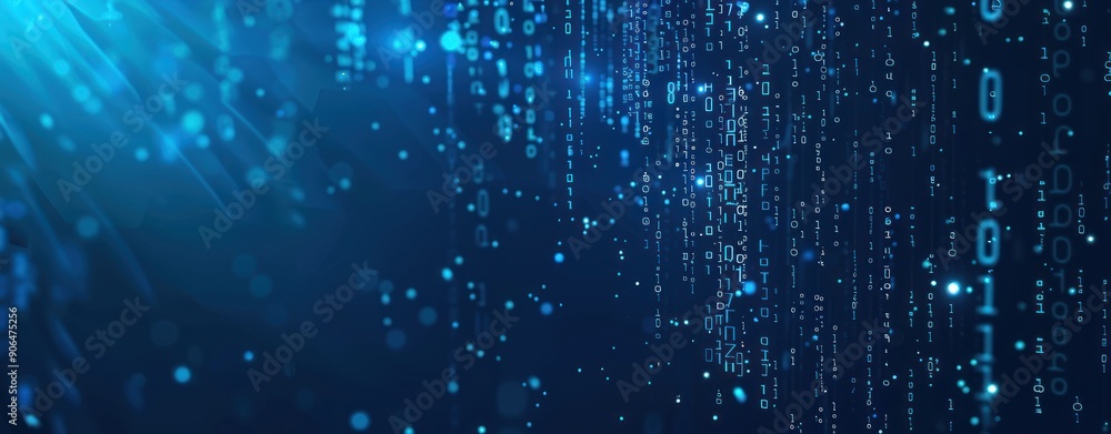 Aufkleber digital rain - binary code abstract