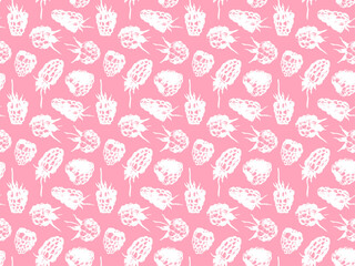 Color raspberry pattern seamless, raspberries illustration, hand-drawn vector red berry for vegan banner, juice or jam label design. Ripe raspberry background for baby food packaging.