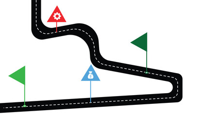 Fototapeta premium Visual representation of a navigation roadmap timeline, highlighting key points and pathways for effective guidance.