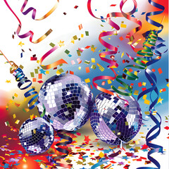 2D illustrated New Year card in a cute graphic style