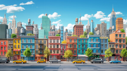 Fototapeta premium 3D cartoon cityscape