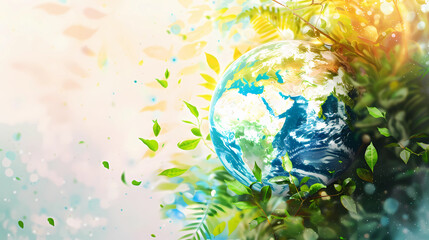 Earth day concept on white background, World environment day.