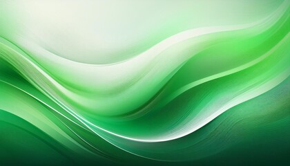 Fototapeta premium Green and white abstract background with soft lines