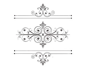 Set of Fancy Decorative Ornamental Lines vector. ai generated