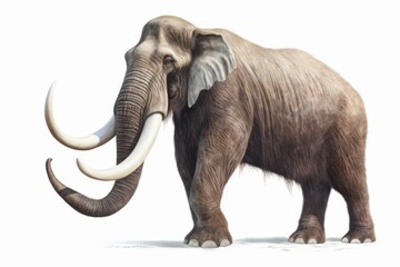 Obraz premium Illustration of a Mammoth on White Background