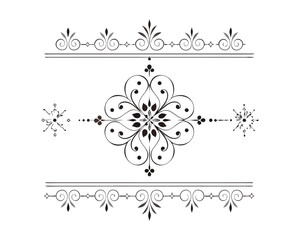 Set of Fancy Decorative Ornamental Lines vector. ai generated