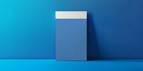  Vertical Blue Business Card Mockup Template: Minimalist Design for Back-to-School Season, Office Supplies, and Stationery Marketing. Professional Branding Tool for Educational Institutions and Corpor