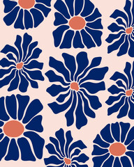 Flower pattern background boho hippie fabric textile motif design print art paper wall decor editable © Luqman