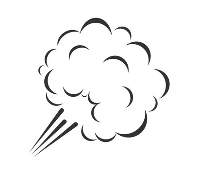 Air puff, Steam cloud with comic style vector design