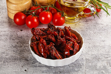 Homemade dry tomatoes with oil