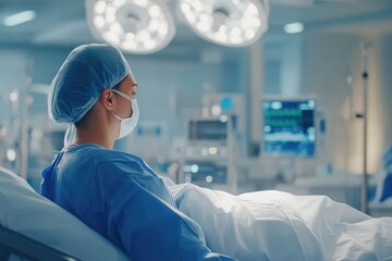 Patient on operating table before surgery
