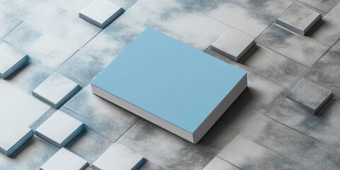  Vertical Blue Business Card Mockup Template: Minimalist Design for Back-to-School Season, Office Supplies, and Stationery Marketing. Professional Branding Tool for Educational Institutions and Corpor