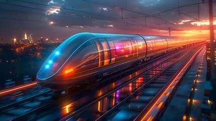 Train Moving Along the Tracks