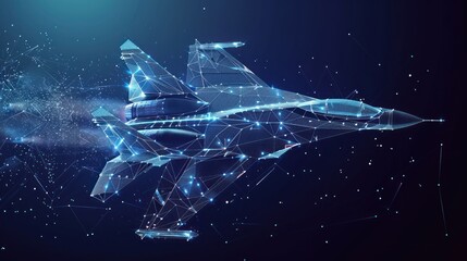 A Digital Abstract Representation of a Fighter Jet in Flight