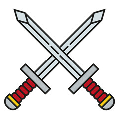 Crossed Sword Icon Symbol - Vector 
