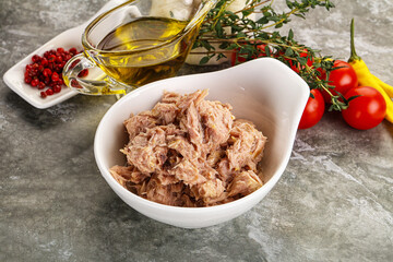 Canned tuna fillet for salad