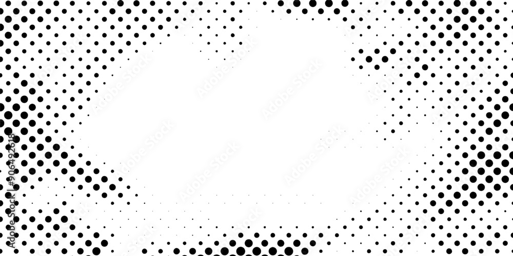 Poster Dotted halftone faded wavy gradient texture. Halftone dot pattern texture, halftone background abstract