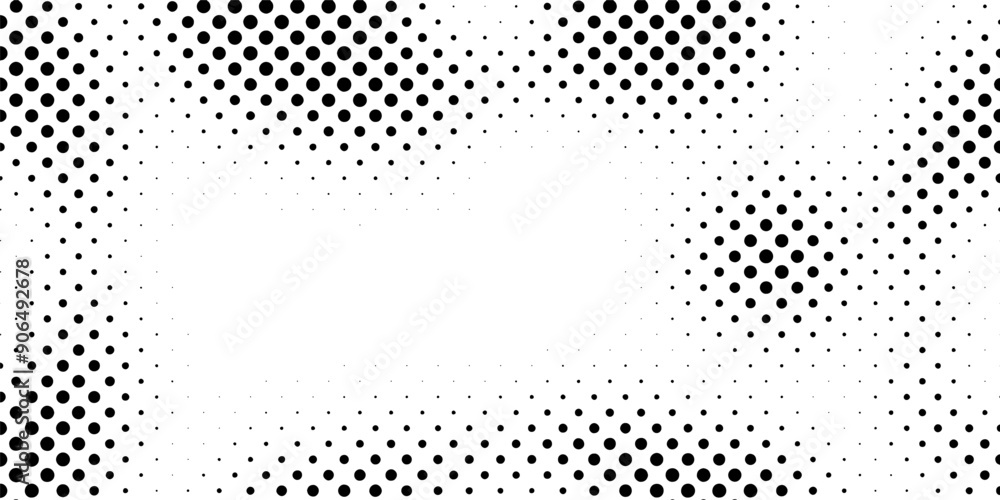 Poster Dotted halftone faded wavy gradient texture. Halftone dot pattern texture, halftone background abstract