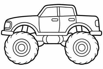 Monster truck vector illustration,  old Monster car vector graphic.