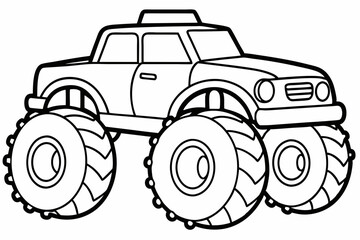 Monster truck vector illustration,  old Monster car vector graphic.