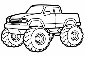 Monster truck vector illustration,  old Monster car vector graphic.