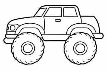 Monster truck vector illustration,  old Monster car vector graphic.