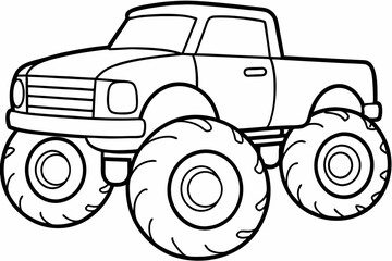 Monster truck vector illustration,  old Monster car vector graphic. © Trendy CraftSVG 