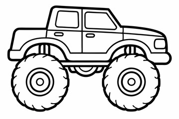 Monster truck vector illustration,  old Monster car vector graphic.