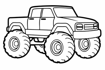 Monster truck vector illustration,  old Monster car vector graphic.